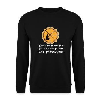 Die Welt ficken - Unisex Pullover - Schwarz - Vorne - Alina (178cm) & Michal (187cm)