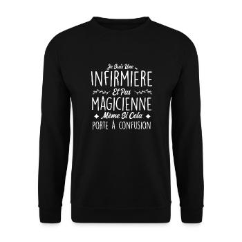 Humour Infirmière - Fête des mères - Sweat-shirt Unisexe - noir - Devant - Alina (178cm) & Michal (187cm)