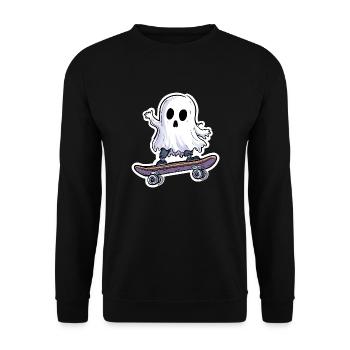 Ghost on skateboard - Unisex Sweatshirt - black - Front - Alina (178cm) & Michal (187cm)