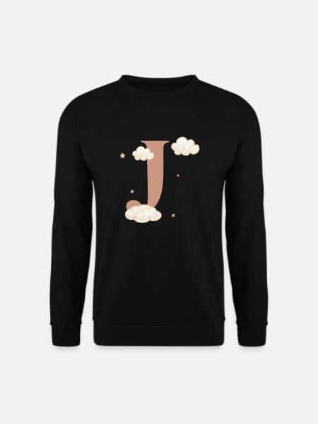 Letter j clouds stars - Unisex Sweatshirt - black