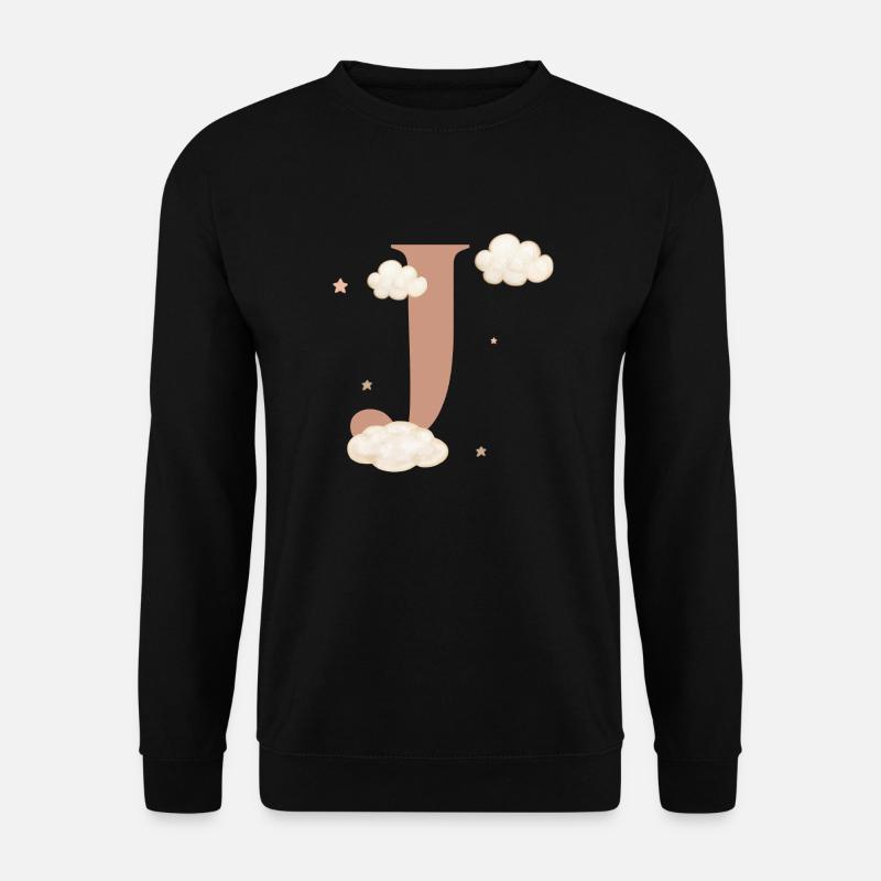 Letter j clouds stars - Unisex Sweatshirt - black