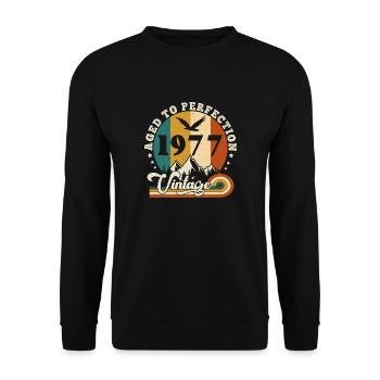 Vintage Birthday in 1978 - Birthday 2025. - Unisex Sweatshirt - black - Front - Alina (178cm) & Michal (187cm)