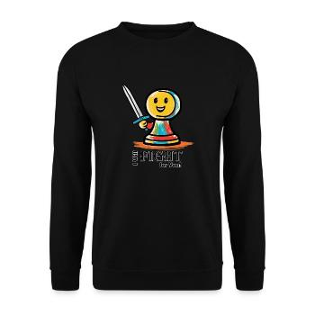 Pion d’échecs loyal - Je me battrai pour toi - Sweat-shirt Unisexe - noir - Devant - Alina (178cm) & Michal (187cm)