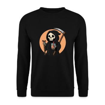 Faucheuse avec Boba - Sweat-shirt Unisexe - noir - Devant - Alina (178cm) & Michal (187cm)