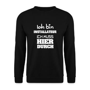 Installateur als Beruf - Unisex Pullover - Schwarz - Vorne - Alina (178cm) & Michal (187cm)