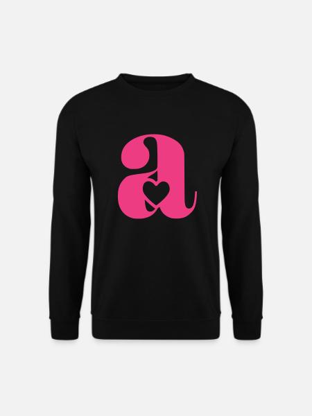 Buchstabe A Anfangsbuchstabe mit Herz - Unisex Pullover - Schwarz