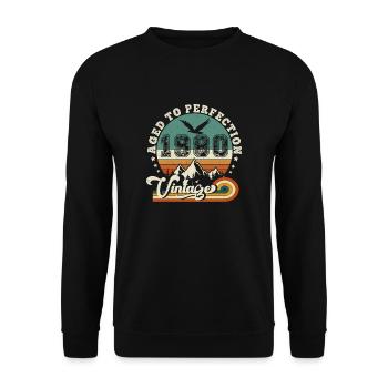 1981 Vintage Retro Anniversary 1981.Edition 2025. - Unisex Sweatshirt - black - Front - Alina (178cm) & Michal (187cm)