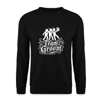 Team Groom Wedding Funny - Unisex Sweatshirt - black - Front - Alina (178cm) & Michal (187cm)