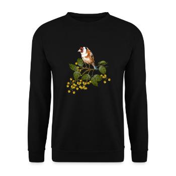 Bunter Vogel - Unisex Pullover - Schwarz - Vorne - Alina (178cm) & Michal (187cm)