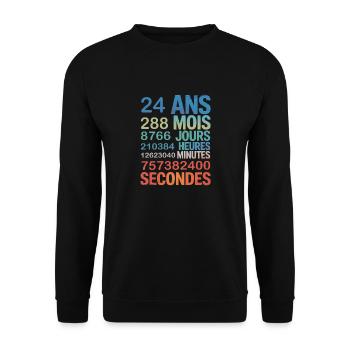 24 ans de souvenirs – une vie en secondes - Unisex Sweatshirt - black - Front - Alina (178cm) & Michal (187cm)