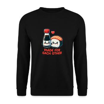Sushi and soy sauce - Unisex Sweatshirt - black - Front - Alina (178cm) & Michal (187cm)