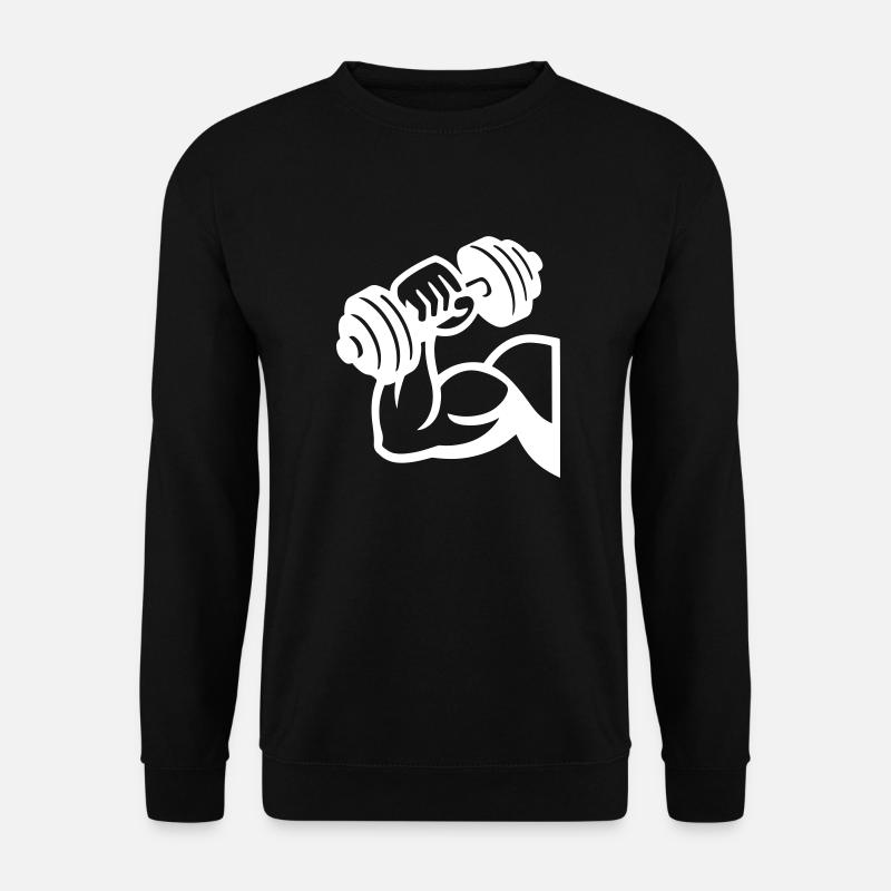 Biceps Muscles Dumbbell - Unisex Sweatshirt - black