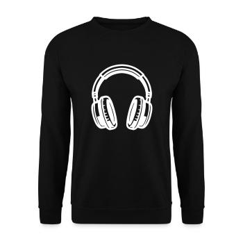 Kopfhörer Musik Symbol - Unisex Pullover - Schwarz - Vorne - Alina (178cm) & Michal (187cm)