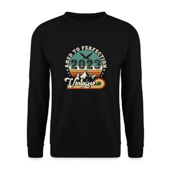2024 Vintage Retro Jubiläum 2024.Auflage 2025. - Unisex Pullover - Schwarz - Vorne - Alina (178cm) & Michal (187cm)