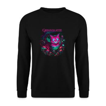 Cheshire Cat original amélioré - Sweat-shirt Unisexe - noir - Devant - Alina (178cm) & Michal (187cm)