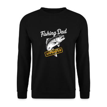 Bester Angelpapa Best Fishing Dad Approved - Unisex Pullover - Schwarz - Vorne - Alina (178cm) & Michal (187cm)