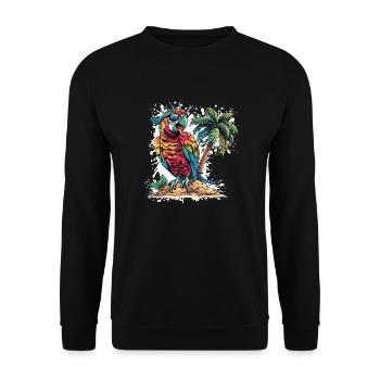 Papagai Insel Palme - Unisex Pullover - Schwarz - Vorne - Alina (178cm) & Michal (187cm)