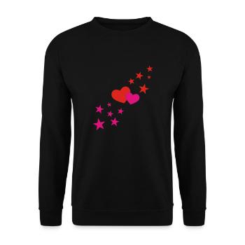 Heart, le cœur, l'amour, la Saint-Valentin, Saint - Sweat-shirt Unisexe - noir - Devant - Alina (178cm) & Michal (187cm)