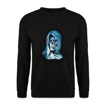 Grim Reaper Head - Unisex Sweatshirt - black - Front - Alina (178cm) & Michal (187cm)
