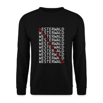 Westerwald Motiv - Unisex Pullover - Schwarz - Vorne - Alina (178cm) & Michal (187cm)