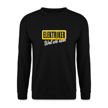 Elektriker weil ichs kann - Unisex Pullover - Schwarz - Vorne - Alina (178cm) & Michal (187cm)
