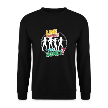 Line Dance für Männer und Frauen - was sonst? - Unisex Pullover - Schwarz - Vorne - Alina (178cm) & Michal (187cm)