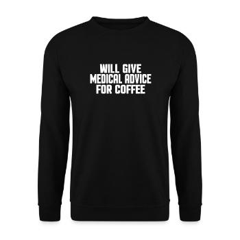 Funny Health Provider Doctor Nurse & Coffee Lovers - Unisex Sweatshirt - black - Front - Alina (178cm) & Michal (187cm)