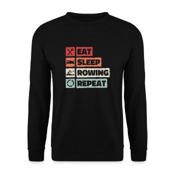 Mangez dormir ramer Répétez. Aviron Pagayage - Sweat-shirt Unisexe - noir - Devant - Alina (178cm) & Michal (187cm)