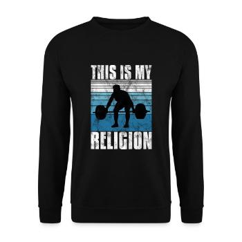 Bodybuilding is my religion Bpdybuilder GYM Retro - Unisex Sweatshirt - black - Front - Alina (178cm) & Michal (187cm)