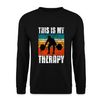 Bodybuilding is my therapy Bpdybuilder GYM Retro - Unisex Sweatshirt - black - Front - Alina (178cm) & Michal (187cm)