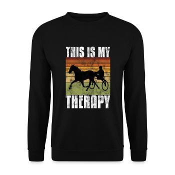 This is my therapy Trotting Harness Width Retro - Unisex Sweatshirt - black - Front - Alina (178cm) & Michal (187cm)