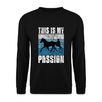 C’est ma Passion Trotting Races Retro - Sweat-shirt Unisexe - noir - Devant - Alina (178cm) & Michal (187cm)