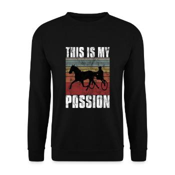 This is my Passion Trotting Races Retro - Unisex Sweatshirt - black - Front - Alina (178cm) & Michal (187cm)