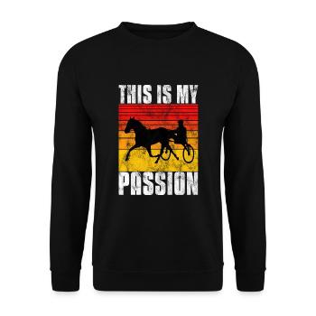 C’est ma Passion Trotting Races Retro - Sweat-shirt Unisexe - noir - Devant - Alina (178cm) & Michal (187cm)