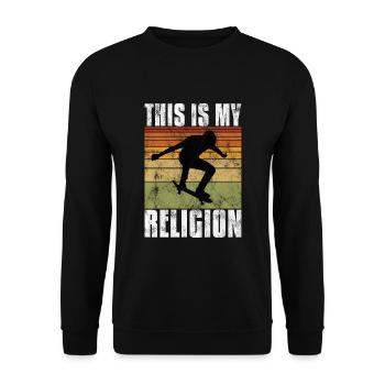 Le skateboard est ma religion Skateboard Skate sk8 - Sweat-shirt Unisexe - noir - Devant - Alina (178cm) & Michal (187cm)