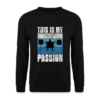 C’est ma passion Musculation Bodybuilder GYM - Sweat-shirt Unisexe - noir - Devant - Alina (178cm) & Michal (187cm)