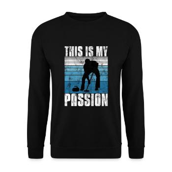 Curling is my Passion Curler Eisstockschießen - Unisex Sweatshirt - black - Front - Alina (178cm) & Michal (187cm)