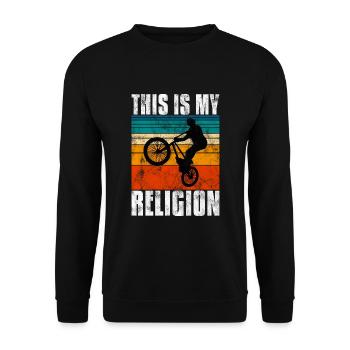 BMX is my religion bike bike - Unisex Sweatshirt - black - Front - Alina (178cm) & Michal (187cm)