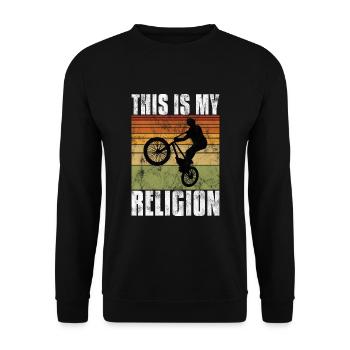 BMX is my religion bike bike - Unisex Sweatshirt - black - Front - Alina (178cm) & Michal (187cm)
