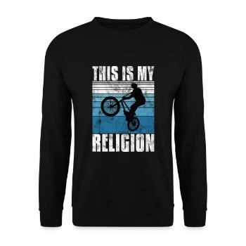 BMX is my religion Bike Bike - Unisex Sweatshirt - black - Front - Alina (178cm) & Michal (187cm)