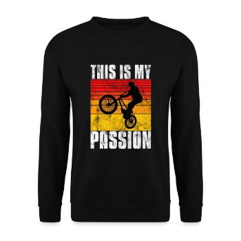 BMX is my passion Bike Bike - Unisex Sweatshirt - black - Front - Alina (178cm) & Michal (187cm)