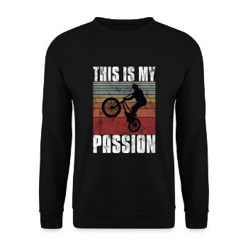 BMX is my passion Bike Bike - Unisex Sweatshirt - black - Front - Alina (178cm) & Michal (187cm)