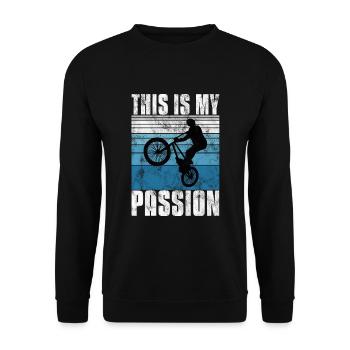 BMX is my passion Bike Bike - Unisex Sweatshirt - black - Front - Alina (178cm) & Michal (187cm)
