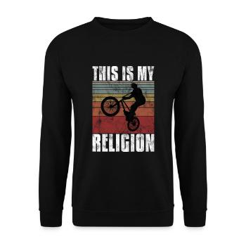 BMX is my religion Bike Bike - Unisex Sweatshirt - black - Front - Alina (178cm) & Michal (187cm)