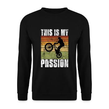 BMX is my passion Bike Bike - Unisex Sweatshirt - black - Front - Alina (178cm) & Michal (187cm)