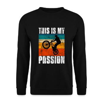 BMX is my passion Bike Bike - Unisex Sweatshirt - black - Front - Alina (178cm) & Michal (187cm)