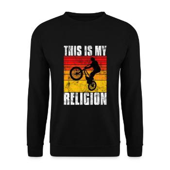 BMX is my religion bike bike - Unisex Sweatshirt - black - Front - Alina (178cm) & Michal (187cm)