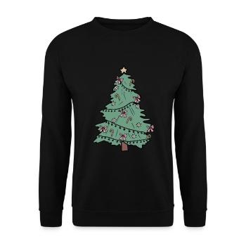 Arbre de Noël - Sweat-shirt Unisexe - noir - Devant - Alina (178cm) & Michal (187cm)