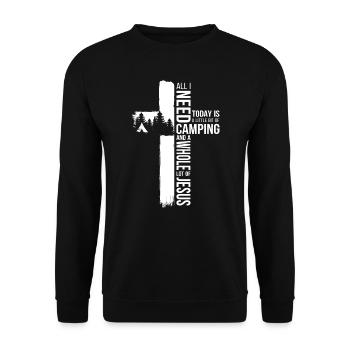 Camping Bible Versets Psaumes Croix Tentes Feu de camp - Sweat-shirt Unisexe - noir - Devant - Alina (178cm) & Michal (187cm)