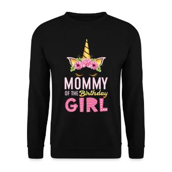 Maman de la fille d’anniversaire pour une mère maman - Sweat-shirt Unisexe - noir - Devant - Alina (178cm) & Michal (187cm)